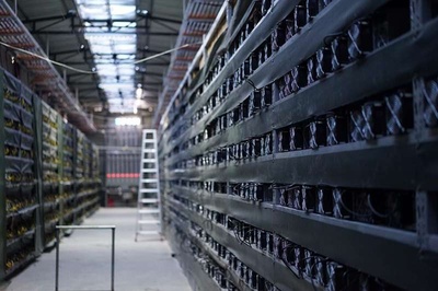 Futuristic mining farm setup