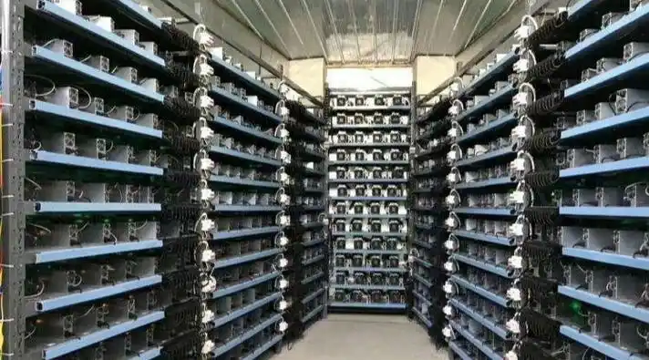 A large-scale mining farm filled with cutting-edge machines
